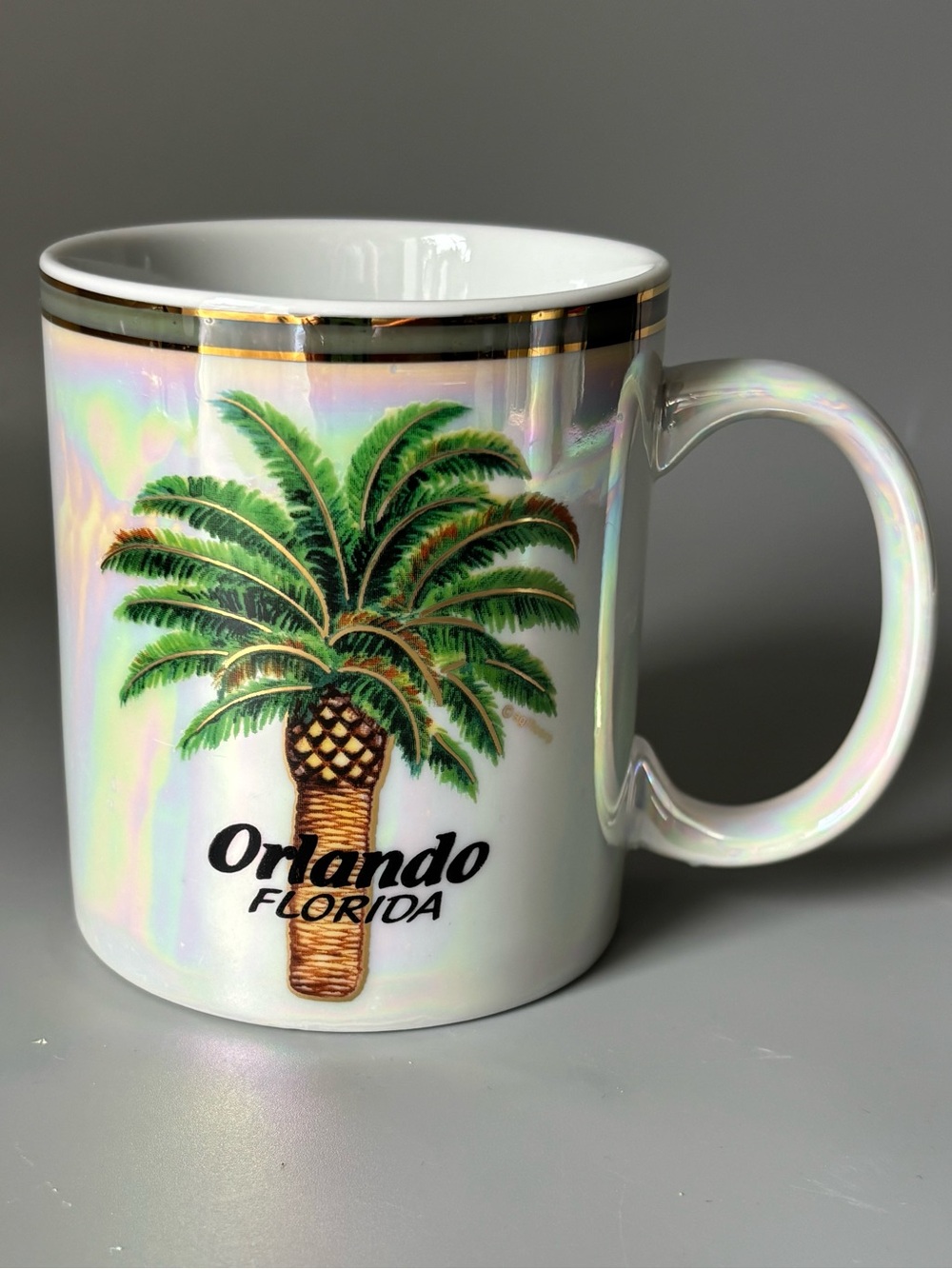 Orlando Florida Iridescent Palm Tree Coffee Mug 10oz
